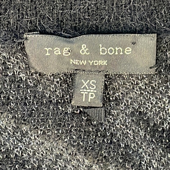 Rag & Bone Germain V Neck Sweater Zebra Stripe Metallic Black Silver Alpaca XS - Picture 10 of 13